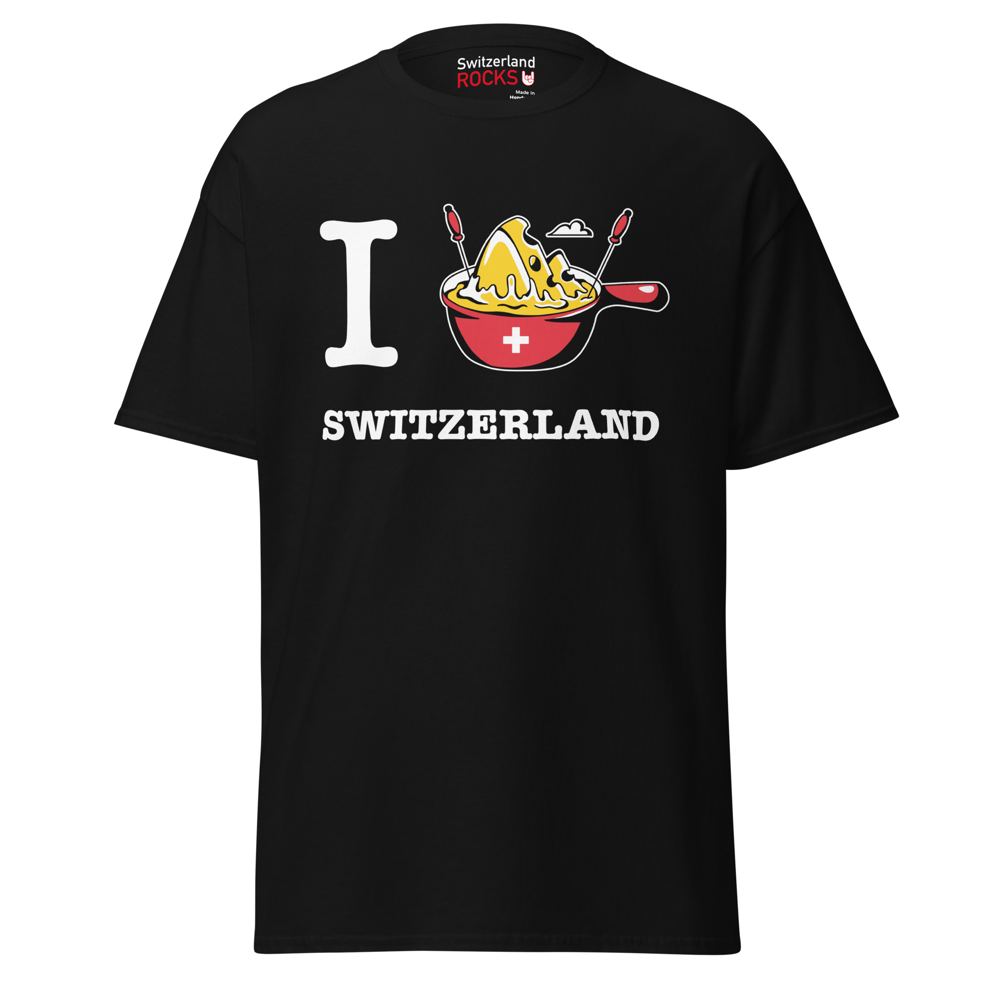 T-shirt blanc – Switzerland Rocks – Fondue T-Shirts Wearyt