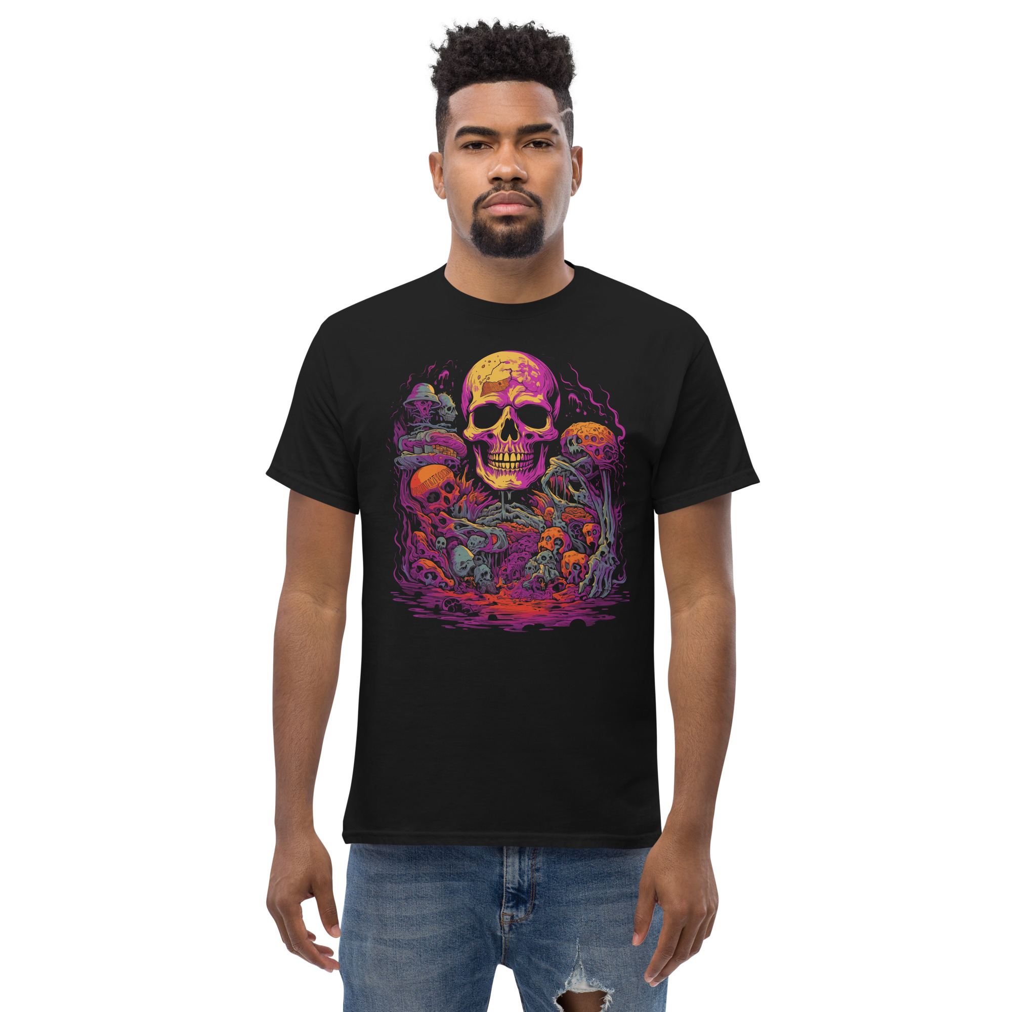 T-shirt – Psychedelic – Trippy Skull Men's Clothing Wearyt