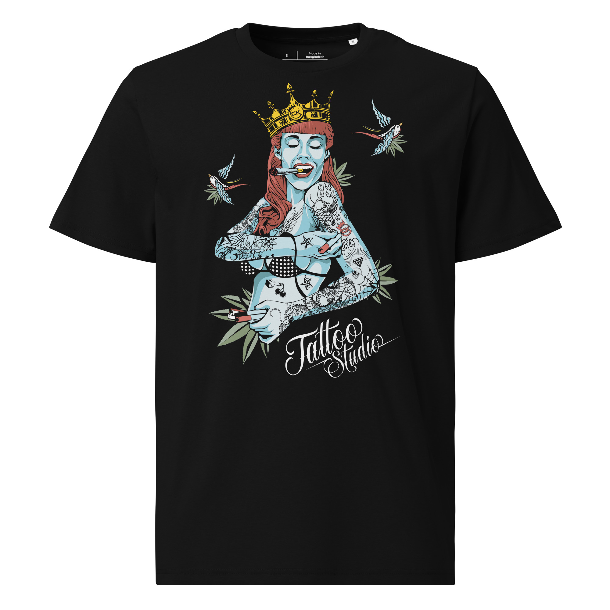 T-shirt – Cannabis King – Tattoo Studio Men's Clothing Wearyt